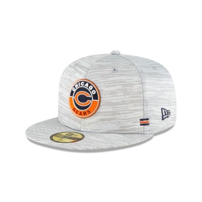 Grey Chicago Bears Hat - New Era NFL Official NFL Fall Sideline 59FIFTY Fitted Caps USA5097261